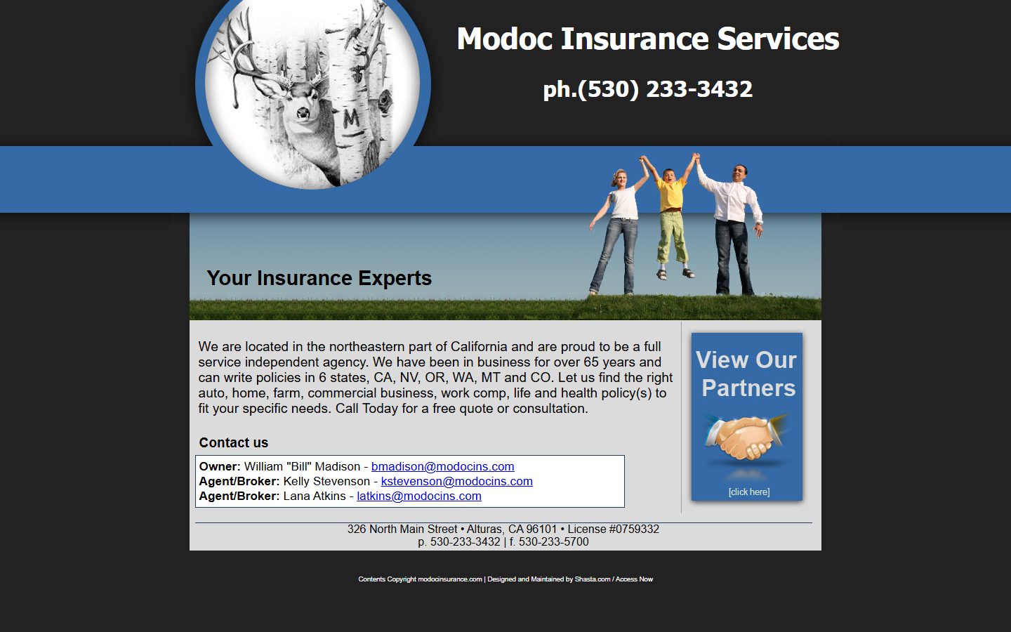 The current modocinsurance.com homepage